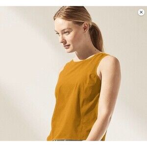 Athleta Tank Women's Size Medium Tuscan Gold Terra Crop Top Lightweight Stretch